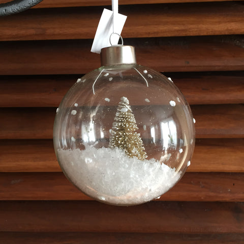 Kerstbal Kerstboom goud 10cm - 2 stuks