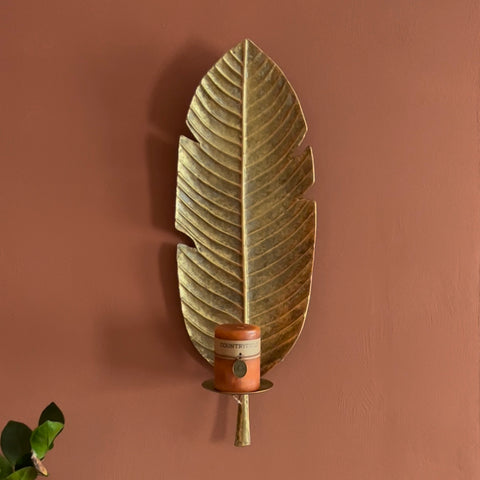 Wandkandelaar Leaf Goud