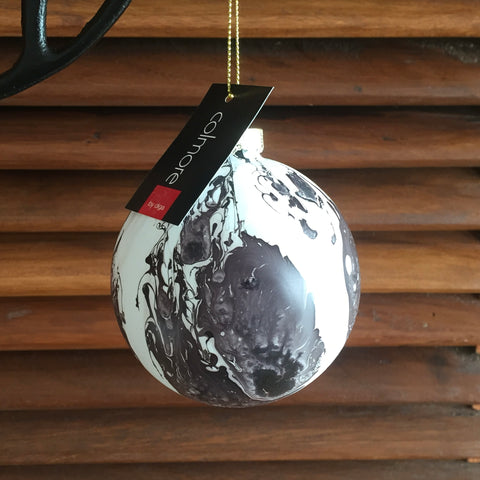 Kerstbal Wazig wit/zwart - 3 stuks