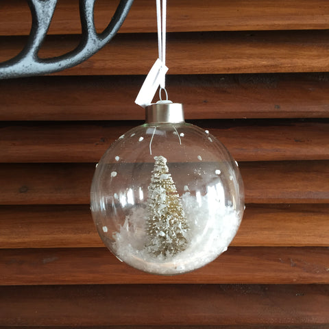 Kerstbal Kerstboom goud 10cm - 2 stuks