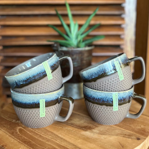 Mokken met oor Taupe - set 4 stuks