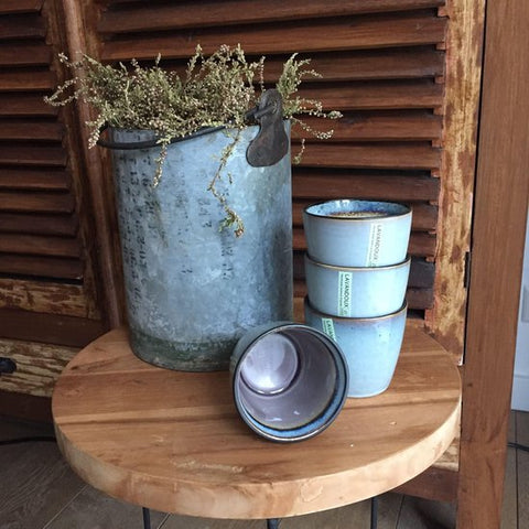 Cappuccino bekers Lavendel - set 4 stuks