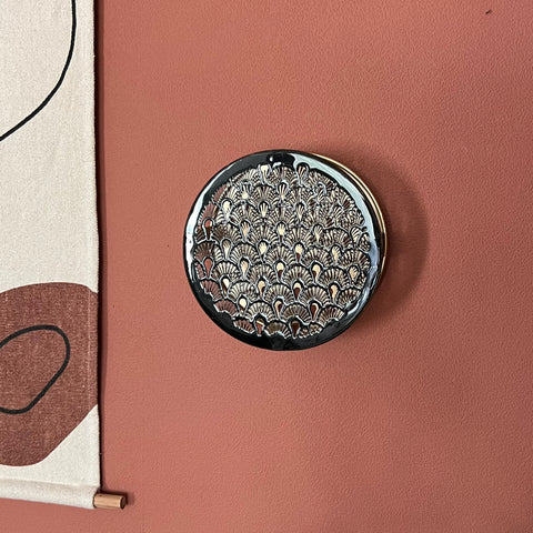 Wandkandelaar Deco Rond zwart