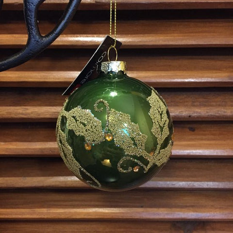 Kerstbal Groen 8cm - 2 stuks
