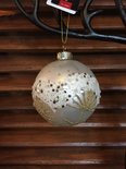 Kerstbal Mat wit met glitters -  6 stuks